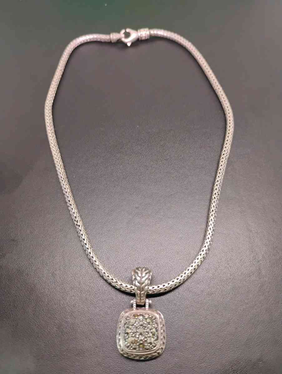 John Hardy Nordstroms silver and diamond pave necklace - Chicago, Illinois - FleaMarketBay