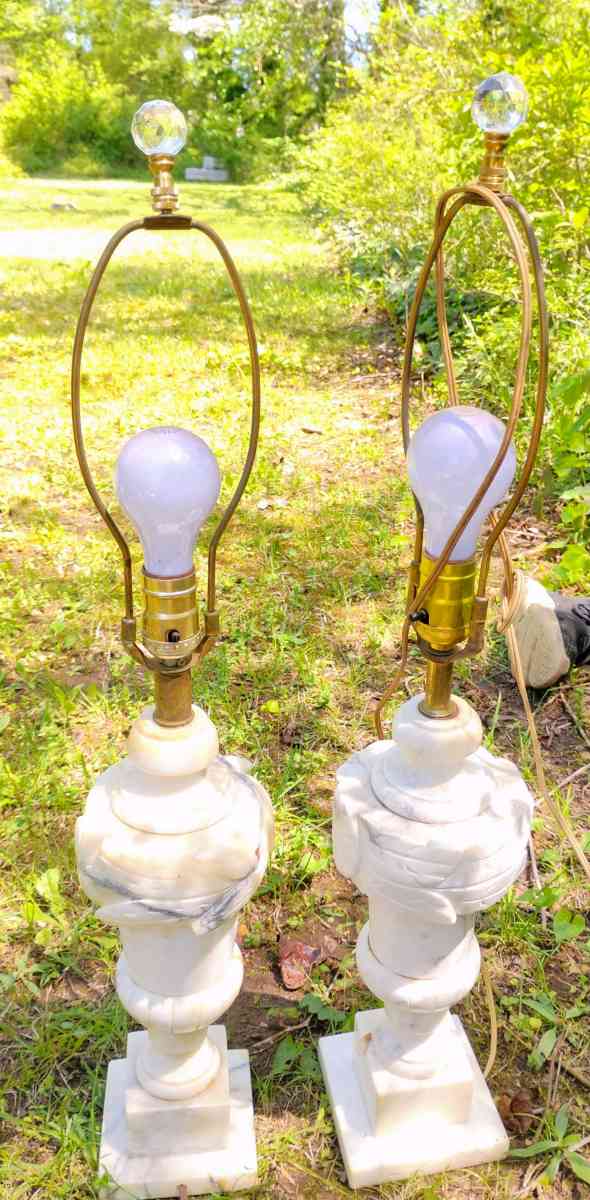 1930s Alabaster Pair of Lamps - Mableton, Georgia