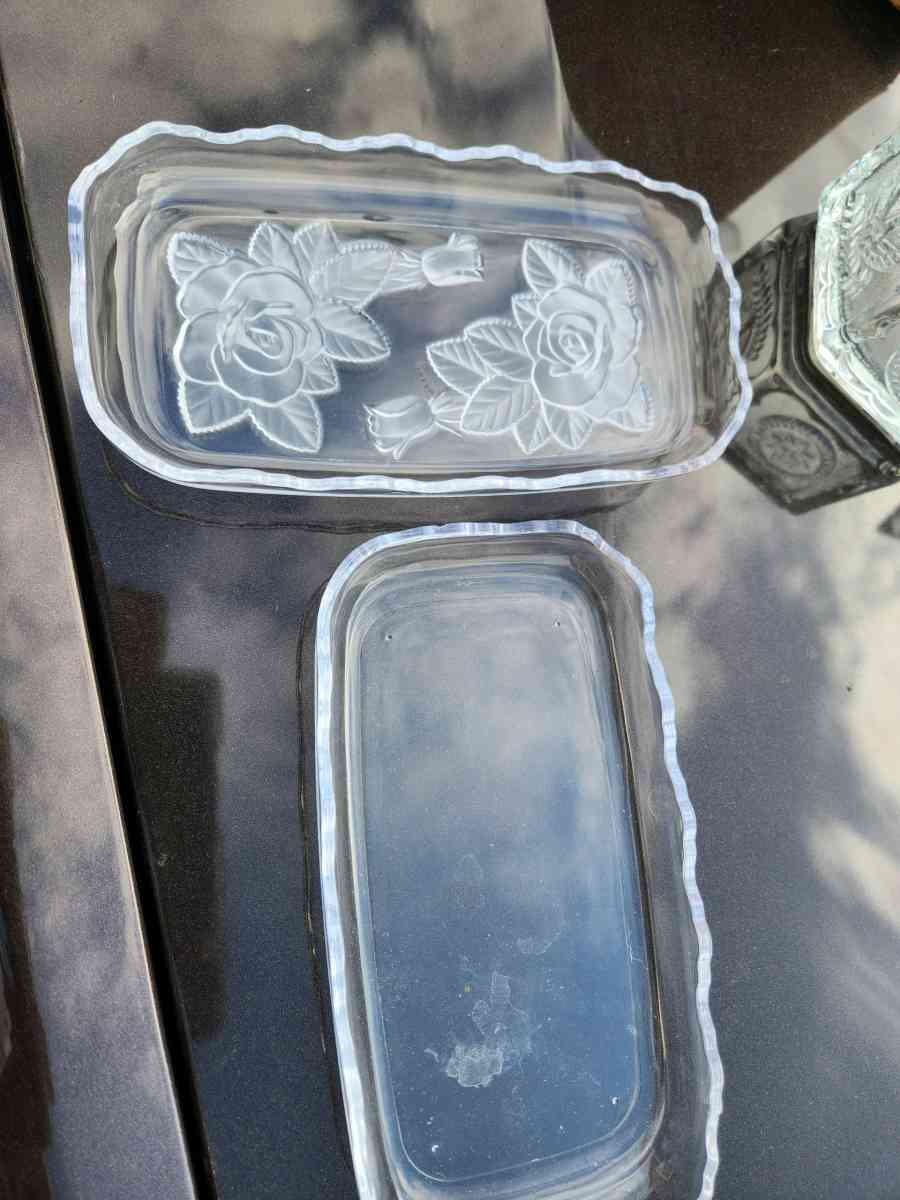 cristal platter and matching candy or dip dish - Stockton, California - FleaMarketBay