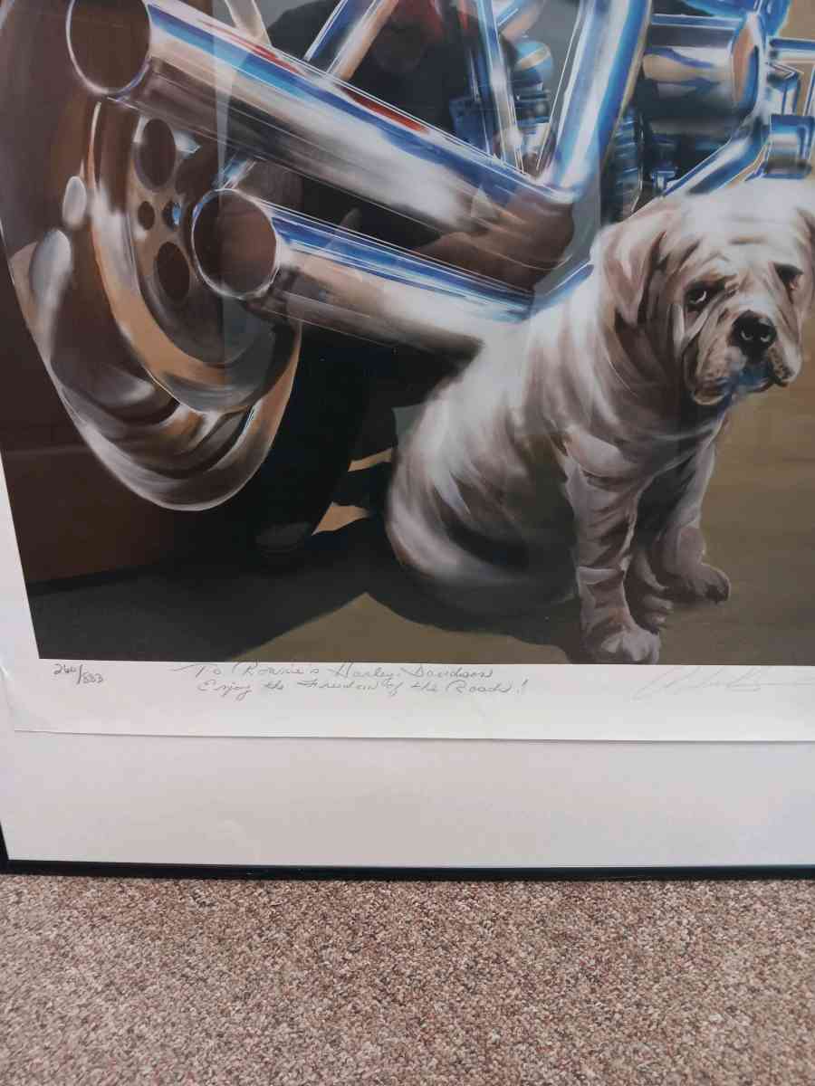 2010 signed Lee Bivens softail motorcycle poster - Adams, New York - FleaMarketBay