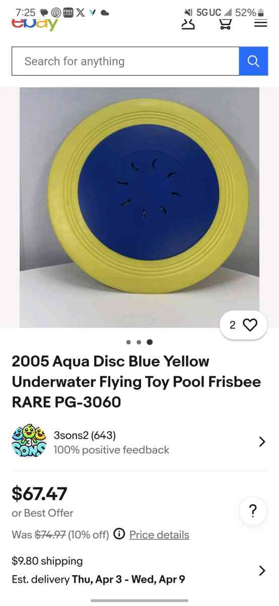 Aqua Disc Frisbee - Sterling Heights, Michigan - FleaMarketBay