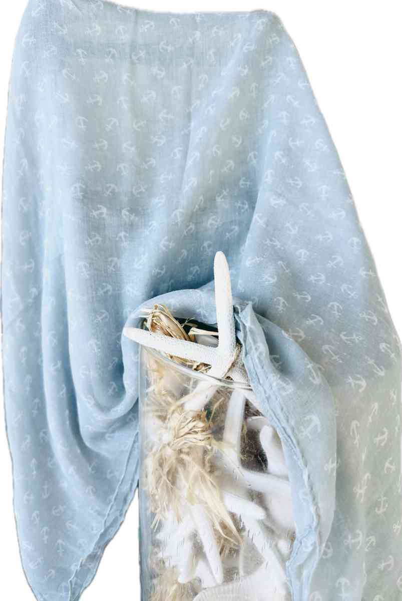 Coastal Elegant Infinity Sheer Scarf Resort  Nautical Anchor - Vero Beach, Florida