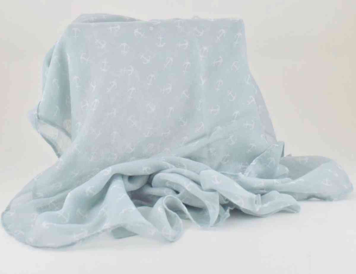 Coastal Elegant Infinity Sheer Scarf Resort  Nautical Anchor - Vero Beach, Florida - FleaMarketBay