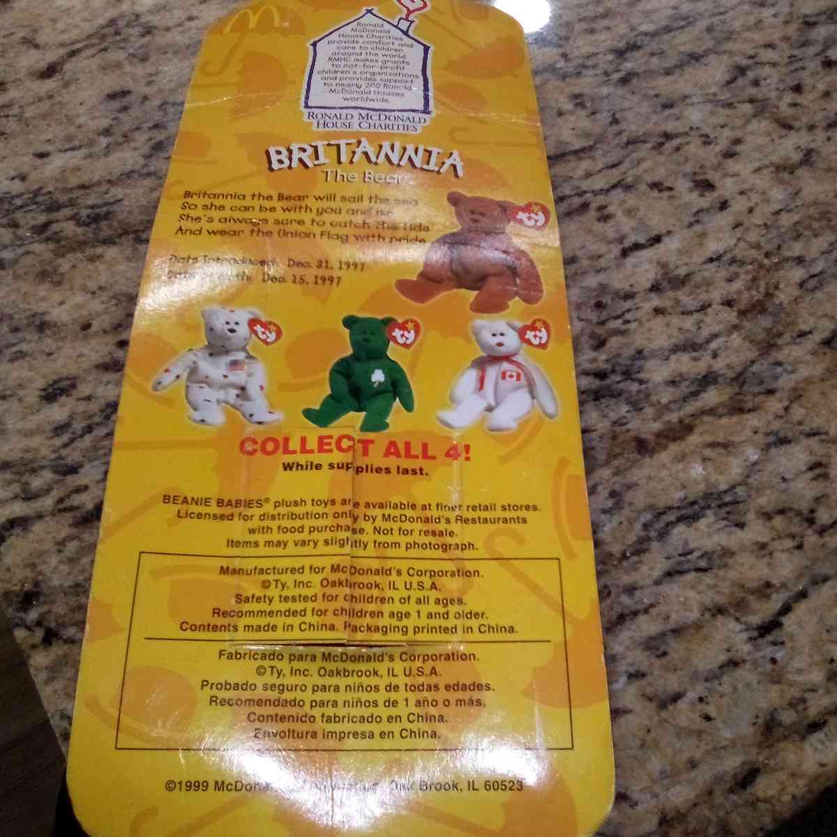 ty BRITANNIA THE BEAR rare beenie baby - Mesa, Arizona - FleaMarketBay