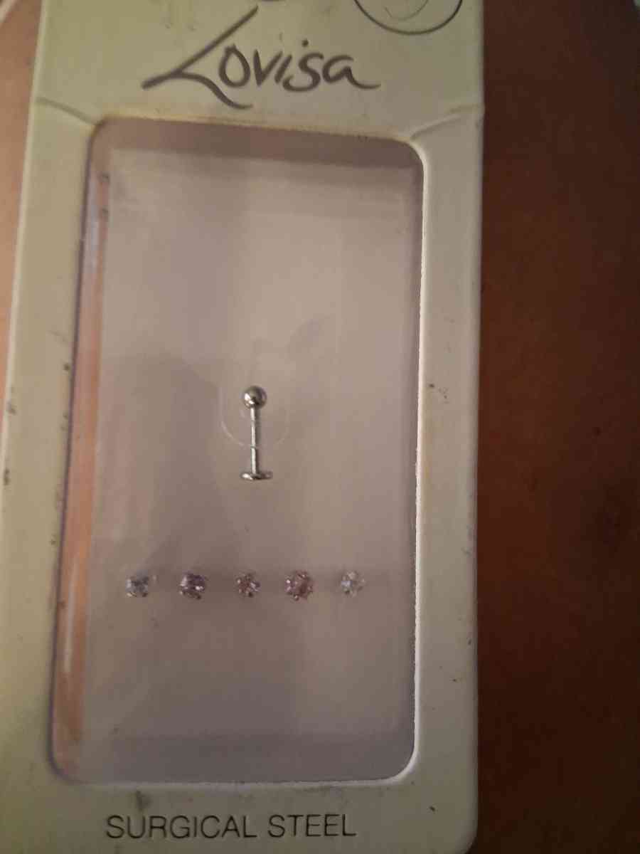 16g 8mm Length straight bar 6 different jewels and 1 ball - Glendale, Arizona