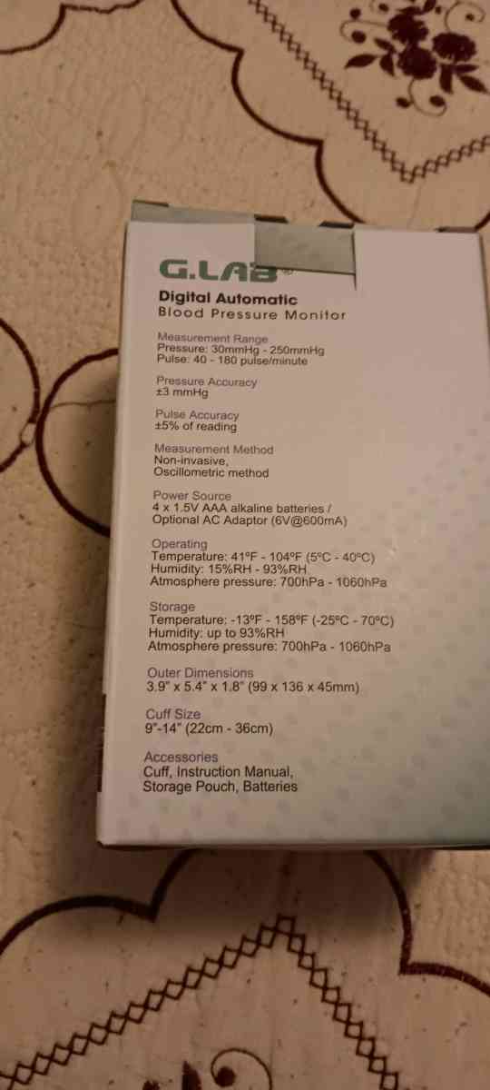 G Digital Automatic blood pressure monitor  newLAB - Ivanhoe, California - FleaMarketBay