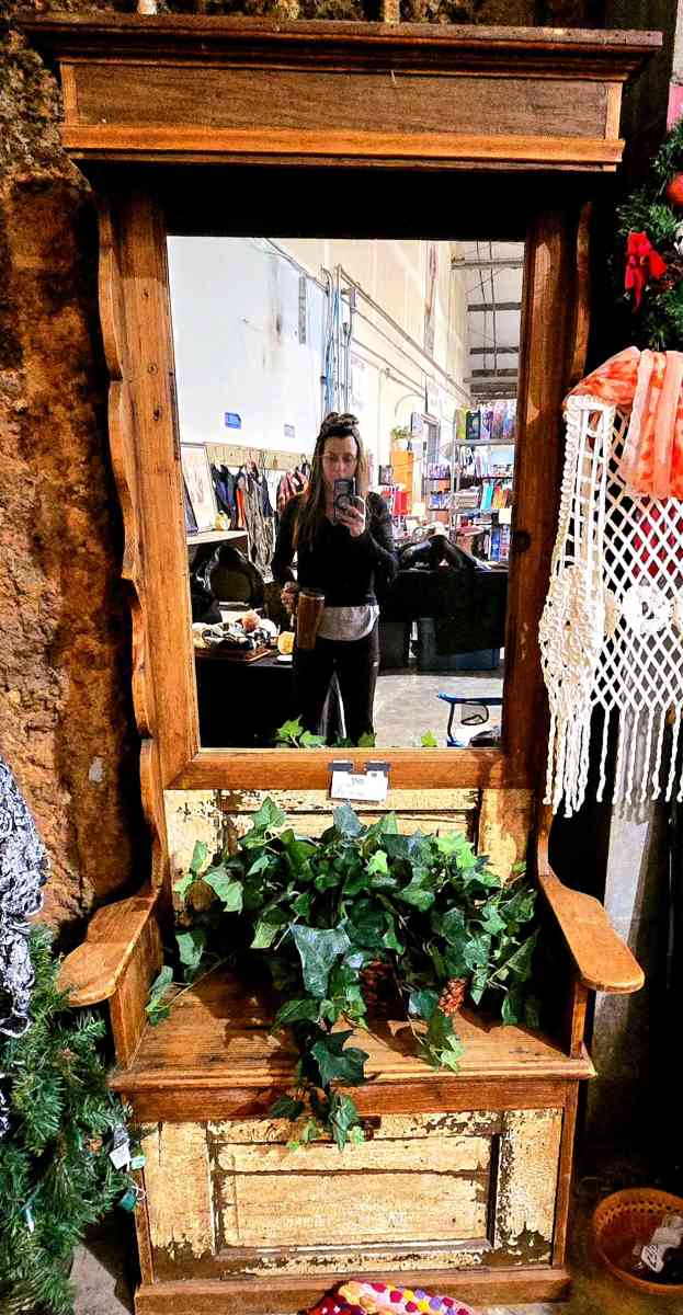 Solid Oak Hall Tree with Mirror - Madison, Mississippi - FleaMarketBay