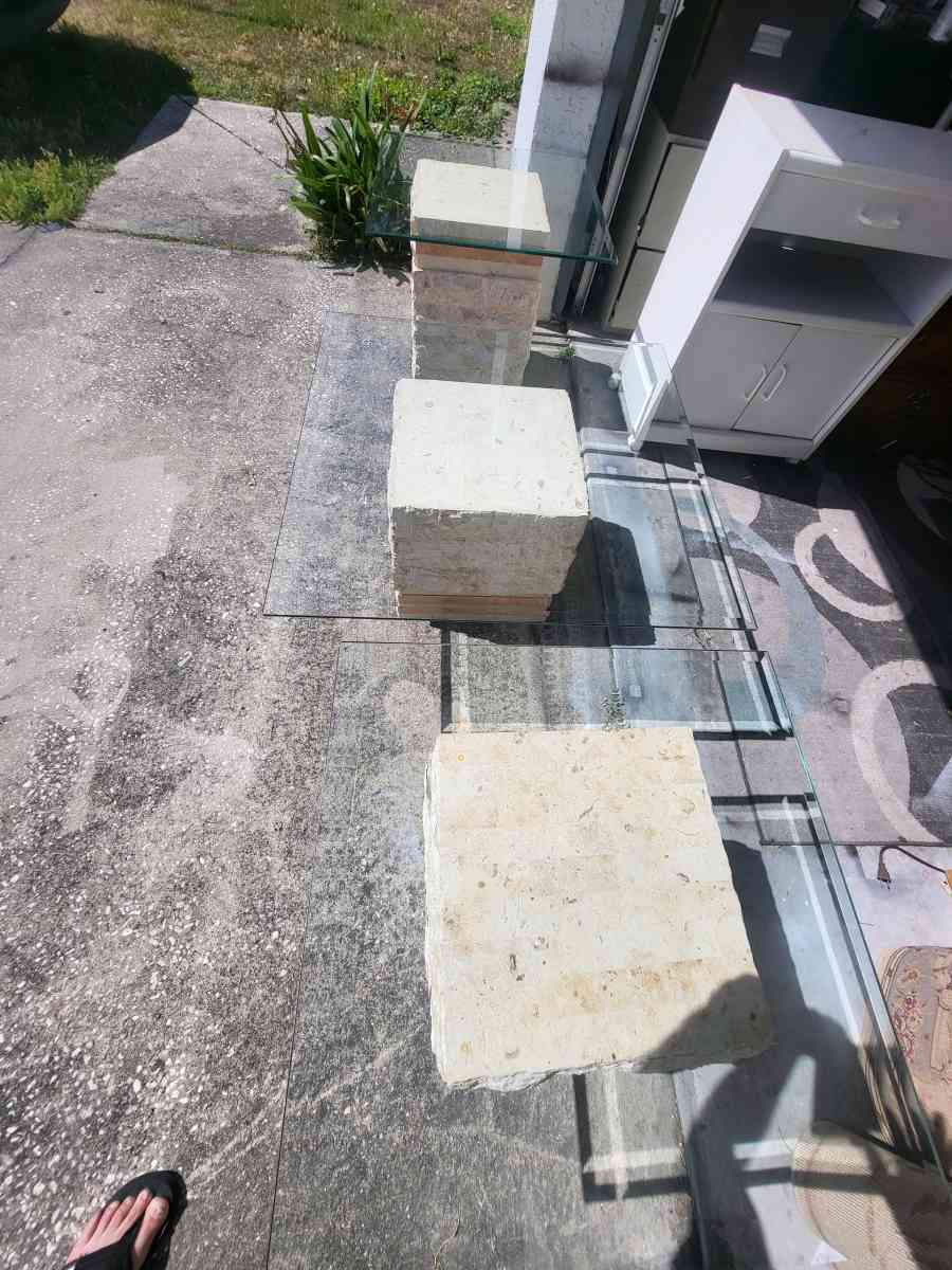 Postmodern Tessellated Mactan Stone Console Table w Polished - Lakeland, Florida - FleaMarketBay