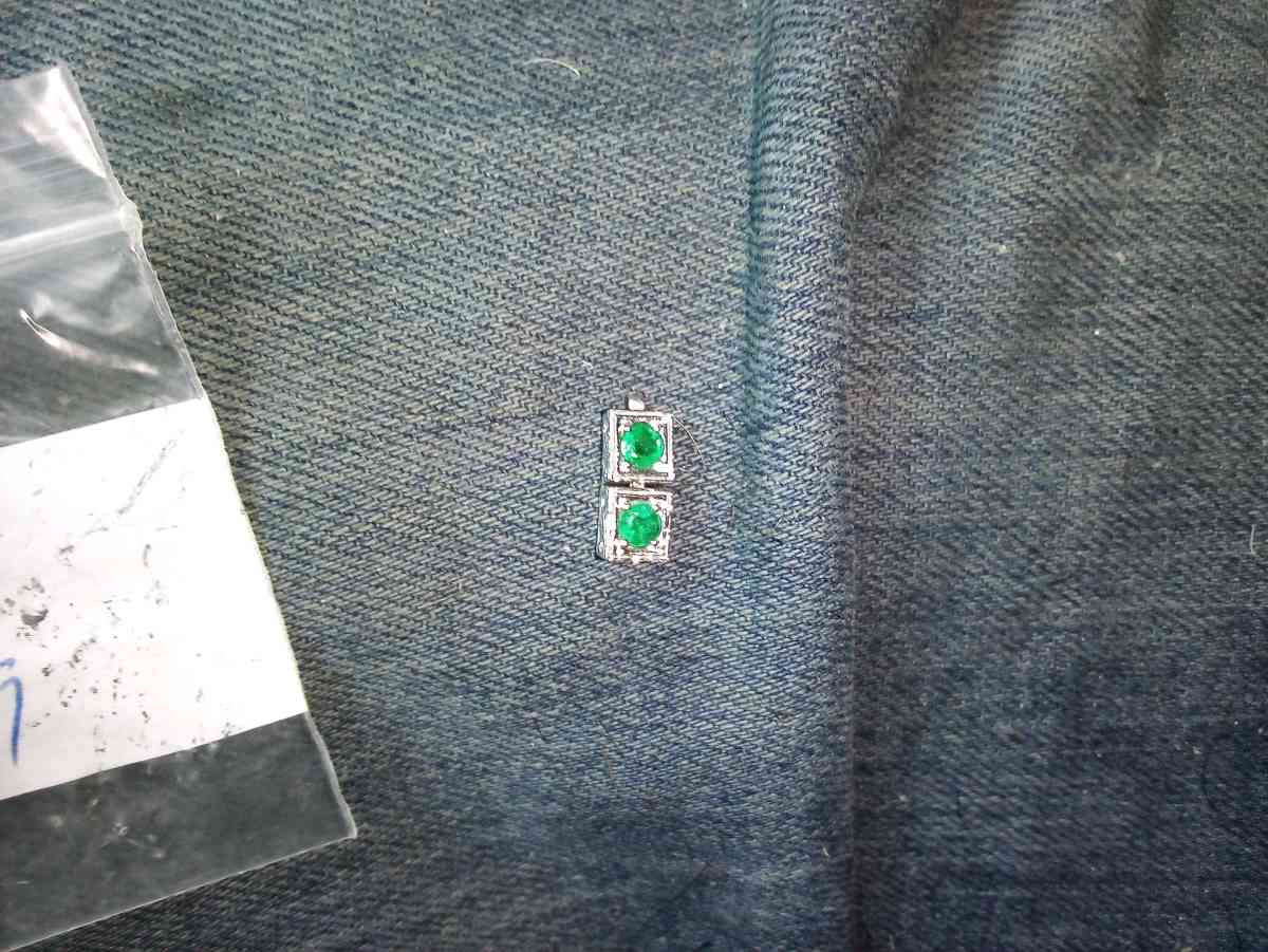 Two half carat  Emeralds set in white Gold - Saint Louis, Missouri - FleaMarketBay