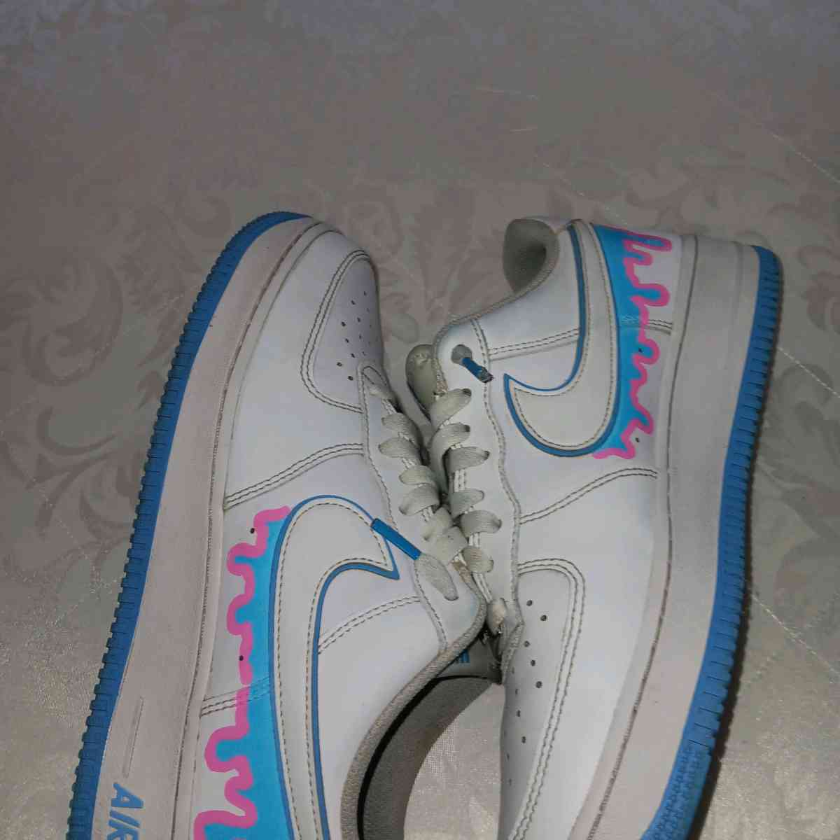 White Air Forces Custom Painted - California City, California - FleaMarketBay