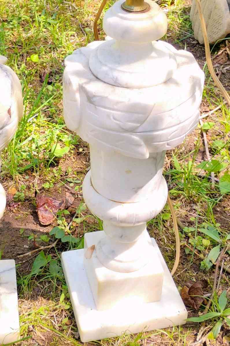 1930s Alabaster Pair of Lamps - Mableton, Georgia - FleaMarketBay