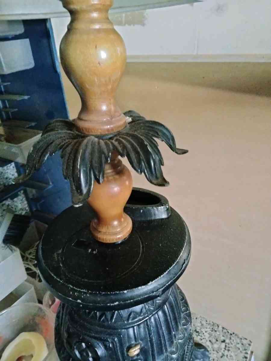lamp with a pot belly stove base - Sweetwater, Texas - FleaMarketBay