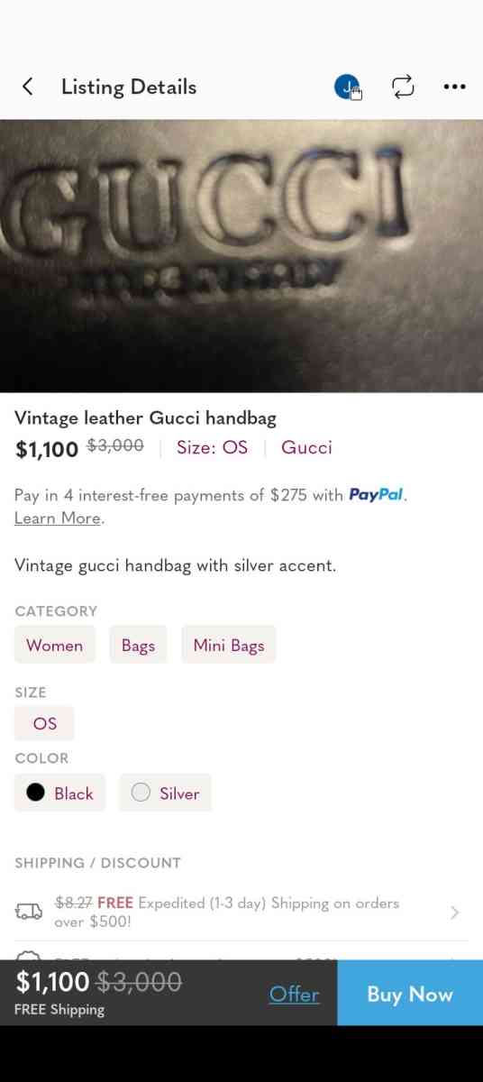 Gucci black leather handbag - Chicago, Illinois - FleaMarketBay