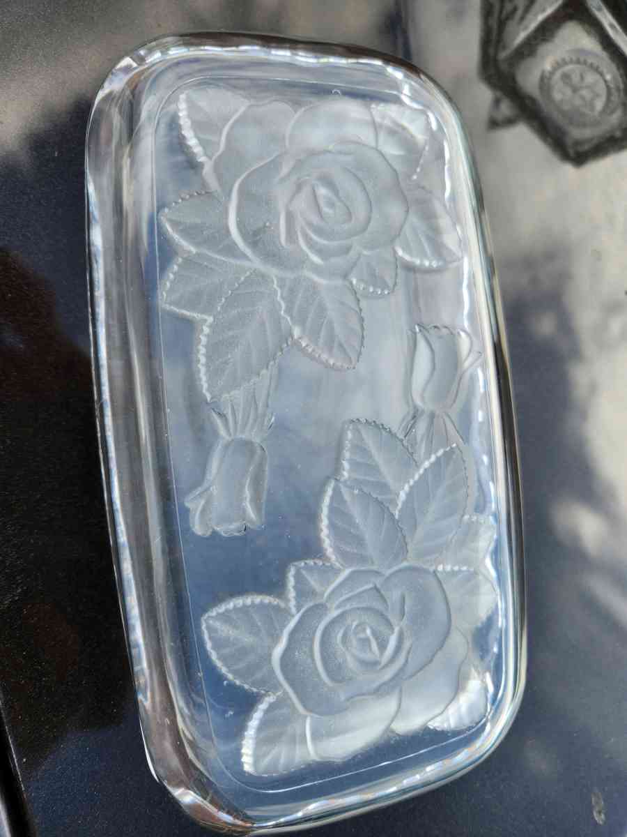 cristal platter and matching candy or dip dish - Stockton, California - FleaMarketBay