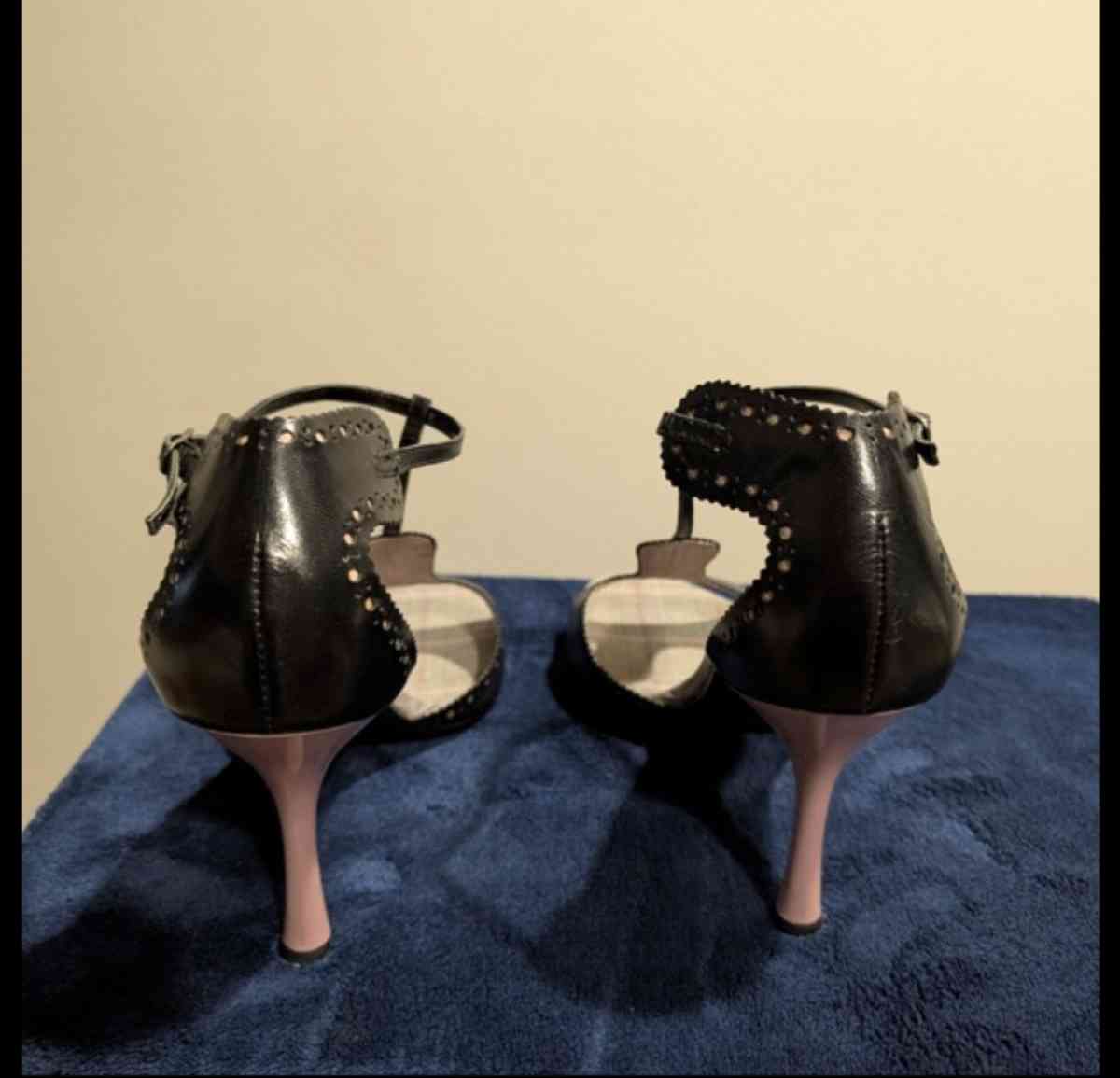 Black and Gray Studded TStrap Heels 10 medium - Baltimore, Ohio - FleaMarketBay