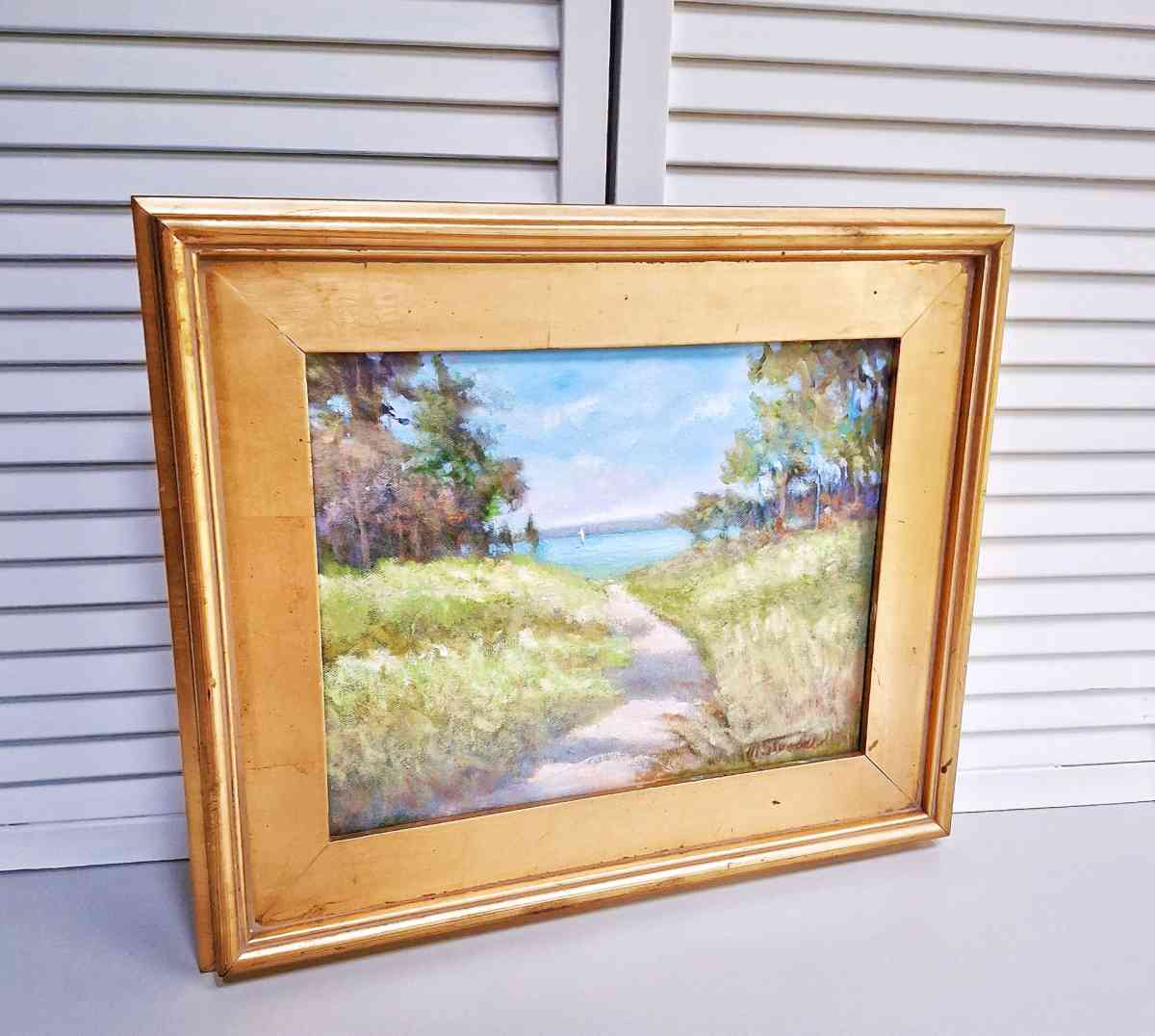 Original Cape Cod Oil Painting by Local Artist Authentic - Lunenburg, Massachusetts - FleaMarketBay