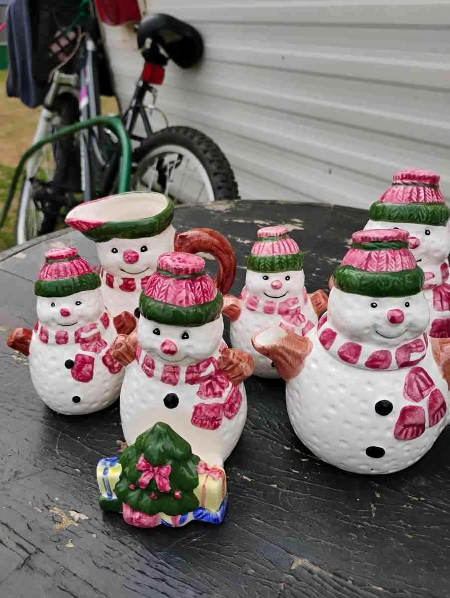 6 PC set Christmas snowmen for kitchen decor - Woodruff, South Carolina - FleaMarketBay