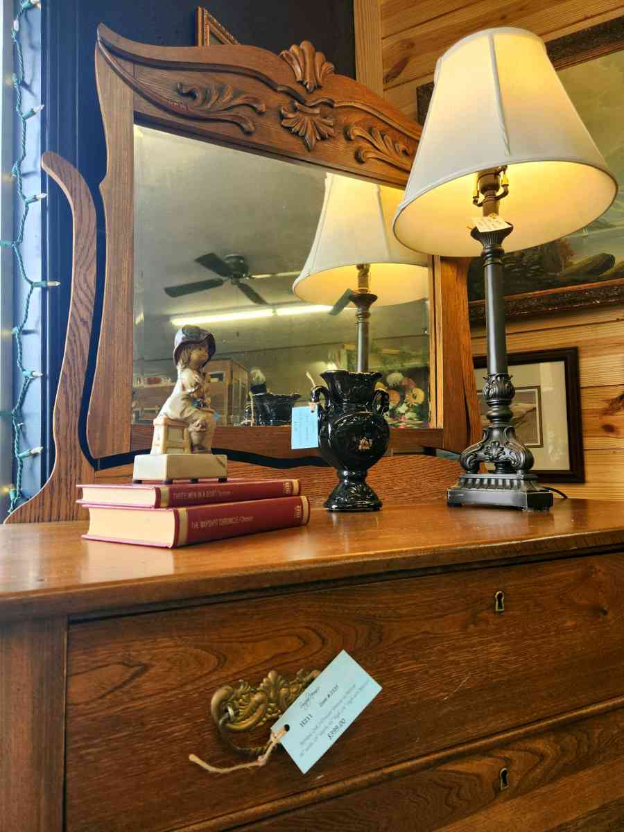 antique 3 drawer oak dresser with mirror - Alexander, North Carolina - FleaMarketBay