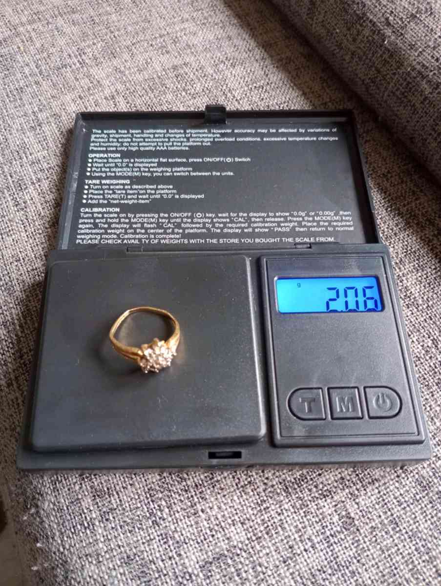 Vintage 10k Yellow Gold cluster Diamond Ring - Frostproof, Florida