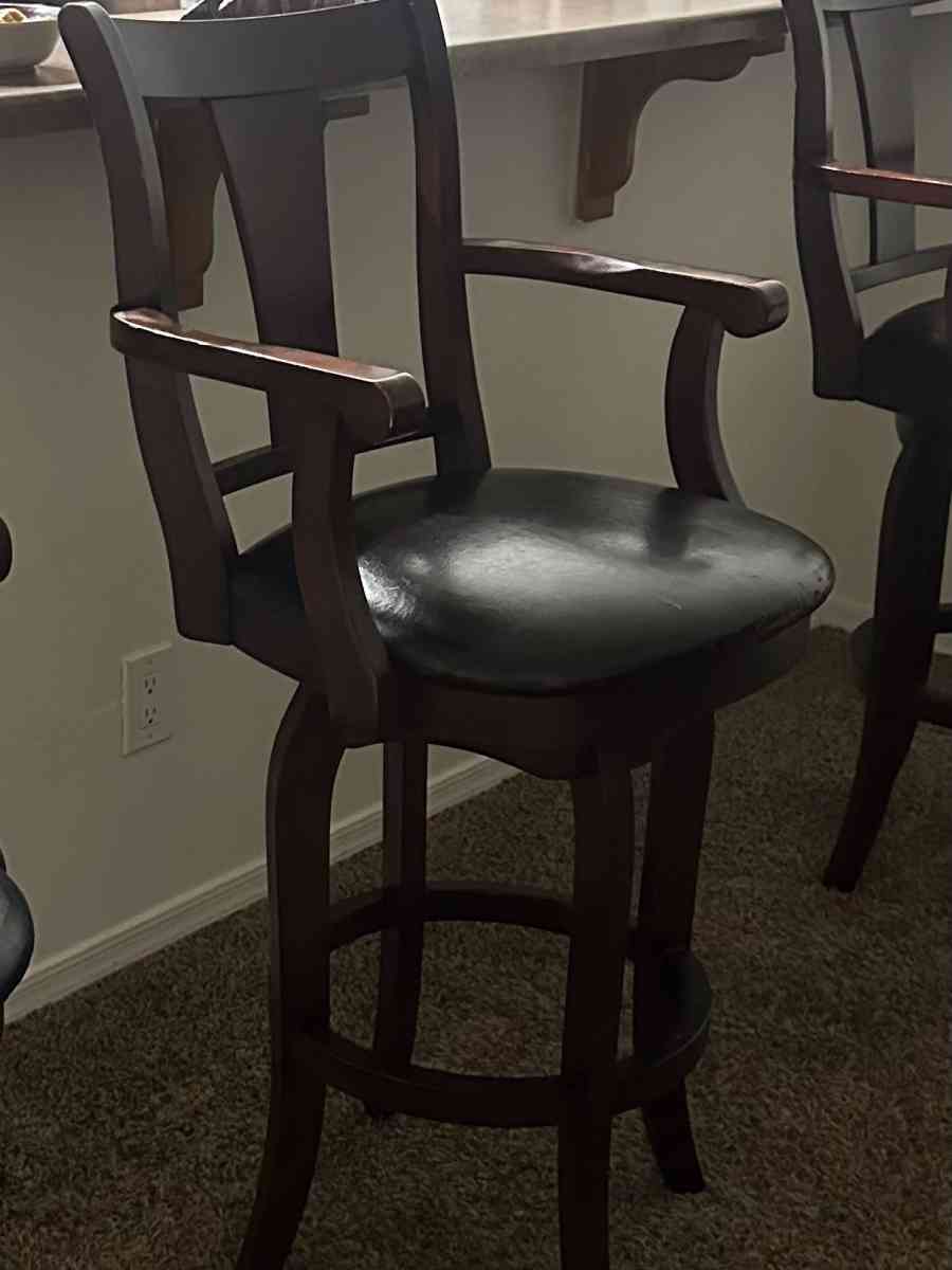 Set of 3 Wooden Bar Stools - Laveen, Arizona - FleaMarketBay