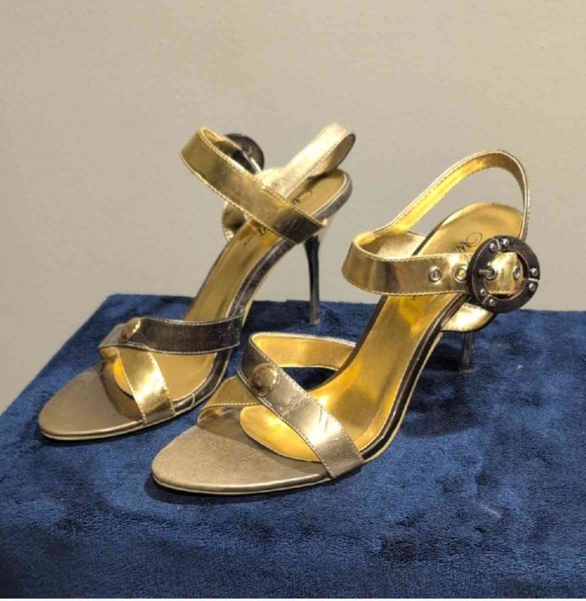 Guess Gold and Silver Heels with Ankle Strap size 11 - Baltimore, Ohio - FleaMarketBay