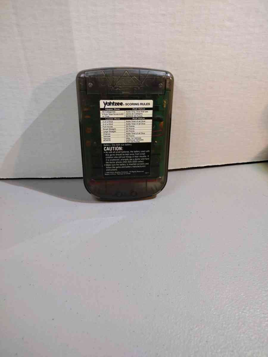 Vintage 1995 Milton Bradley Yahtzee Electronic handheld game - Danville, Virginia - FleaMarketBay