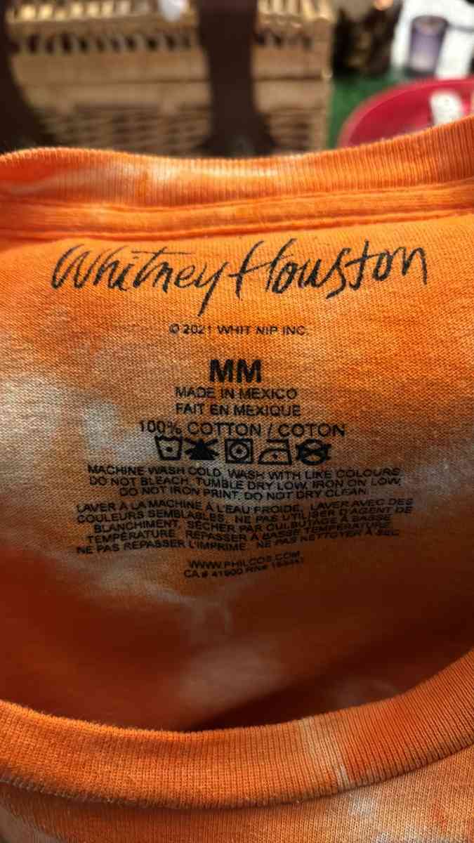 Whitney Houston Orange Short Sleeve Tie Dye Tee Shirt Size M - Atlanta, Georgia - FleaMarketBay