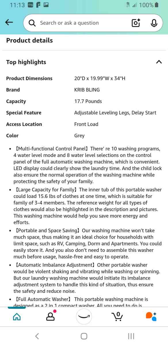 Portable washing machine Krib Bling - Boynton Beach, Florida - FleaMarketBay