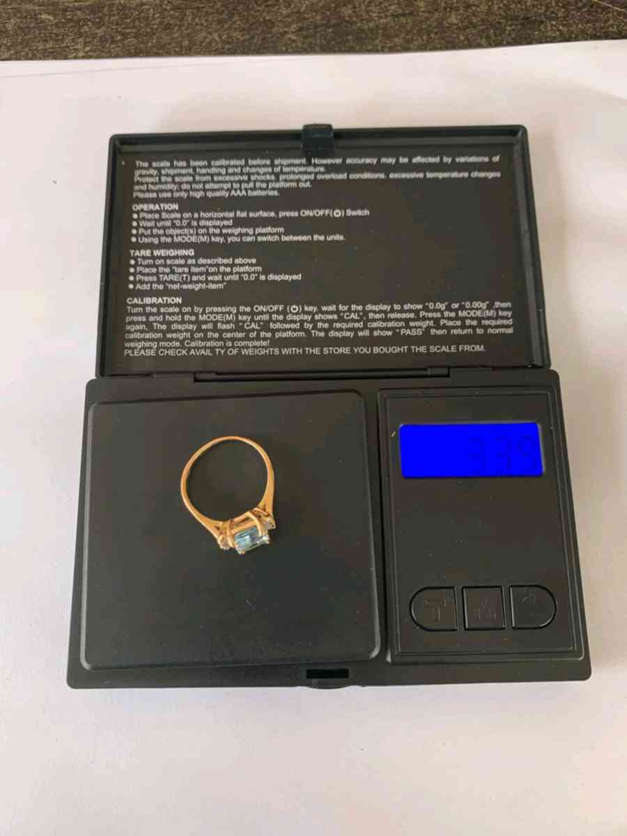 Aquamarine Emerald Cut Diamond Ring - Frostproof, Florida - FleaMarketBay