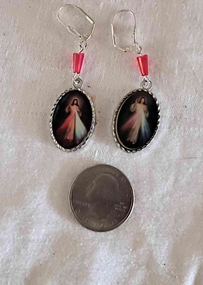 Handmade holy medal earrings - Brick, New Jersey