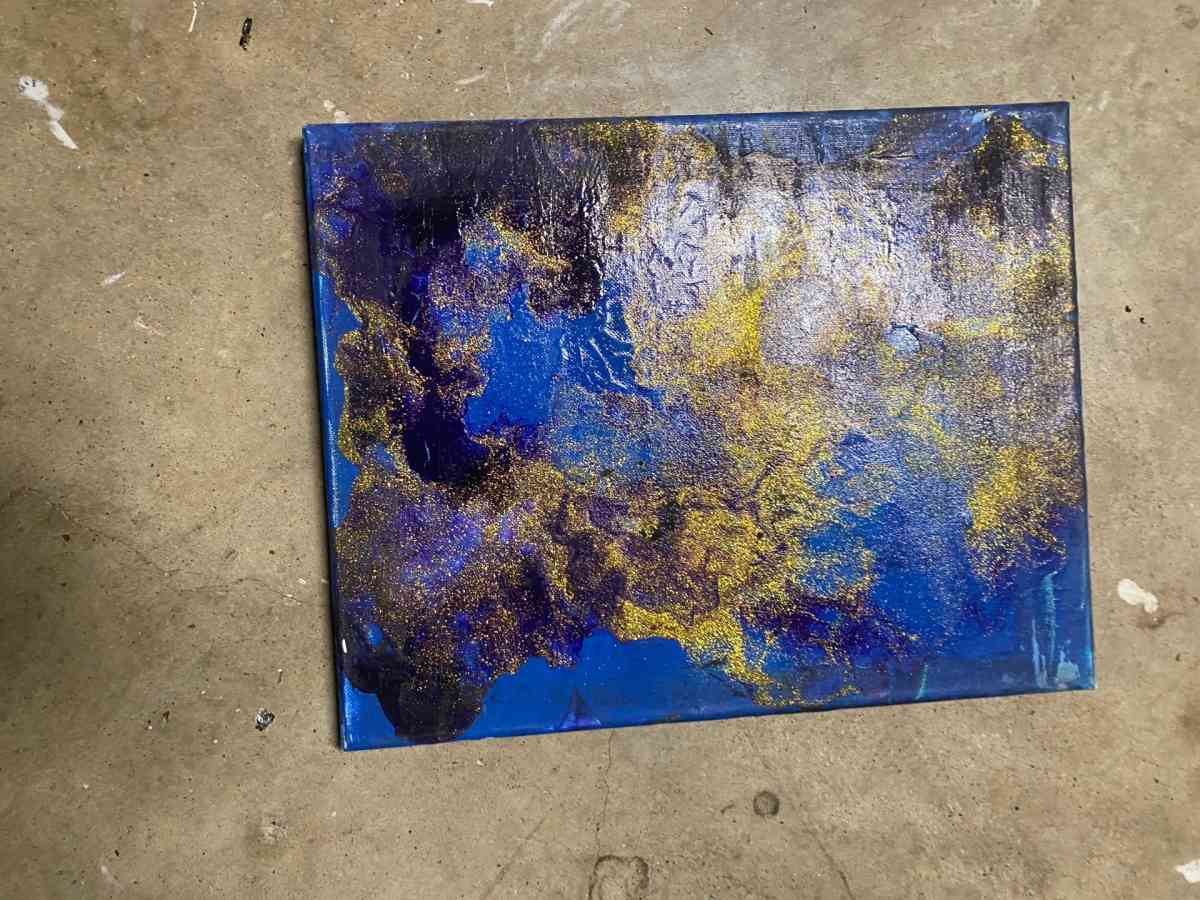blue purple and gold painting - Fort Worth, Texas