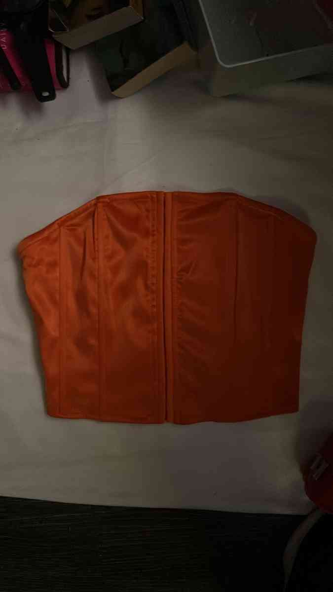Fashion Nova Orange Night Moves Satin Corset Top New Light B - Atlanta, Georgia - FleaMarketBay