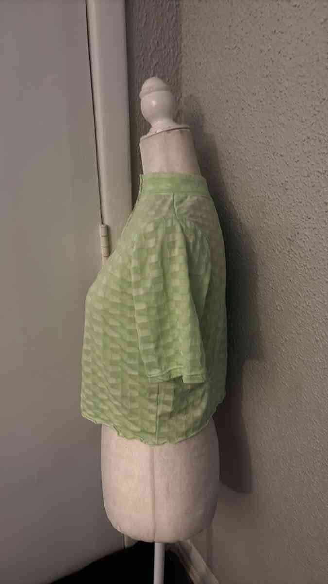 Free People Mock Neck Textured Button Closure Back TShirt Si - Atlanta, Georgia - FleaMarketBay