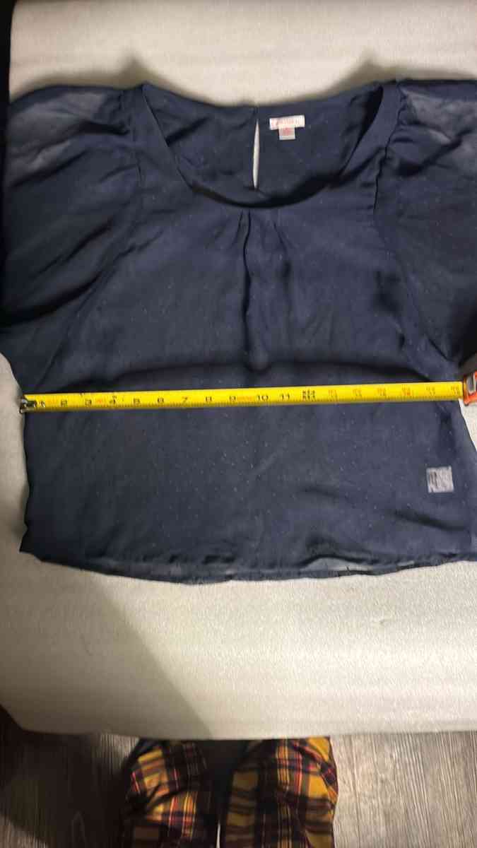 Xhilaration Sheer Navy Polka Dot Blouse Size S - Atlanta, Georgia - FleaMarketBay