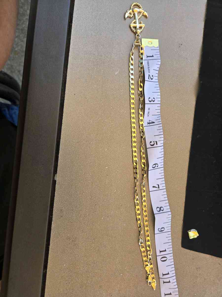 Chain with I said anchor in laminated gold - Sun Valley, California - FleaMarketBay