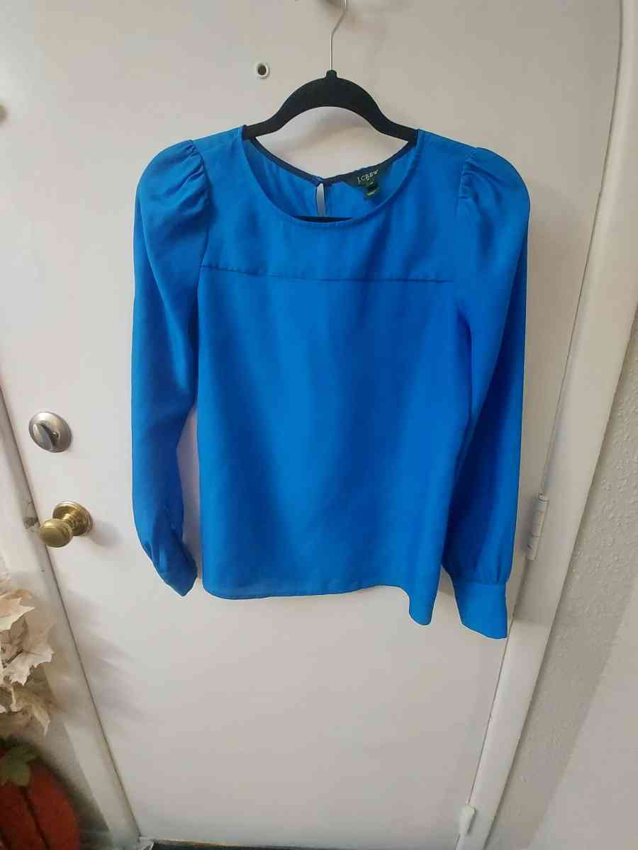 J Crew Factory Blue Long Sleeve Blouse Size XXS - Atlanta, Georgia