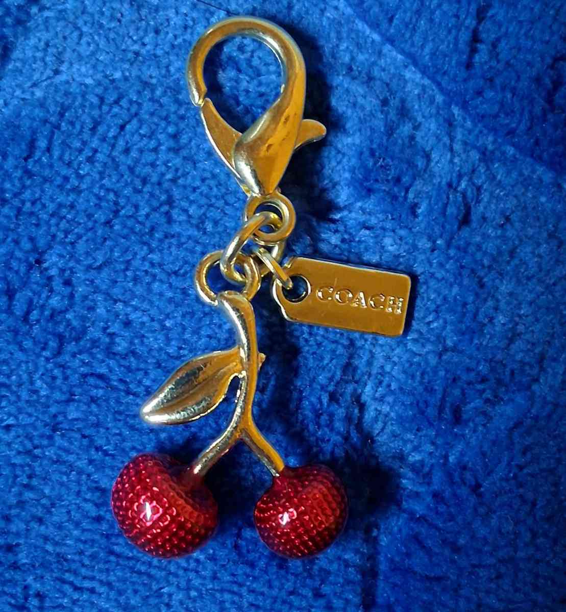 COACH MINI RED CHERRY GOLD TONE BAG CHARM  KEYCHAIN - Elysburg, Pennsylvania - FleaMarketBay