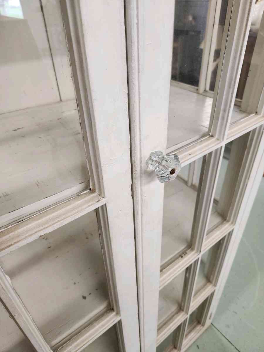 vintage handmade wood glass paned display cabinet bookcase - Alexander, North Carolina - FleaMarketBay