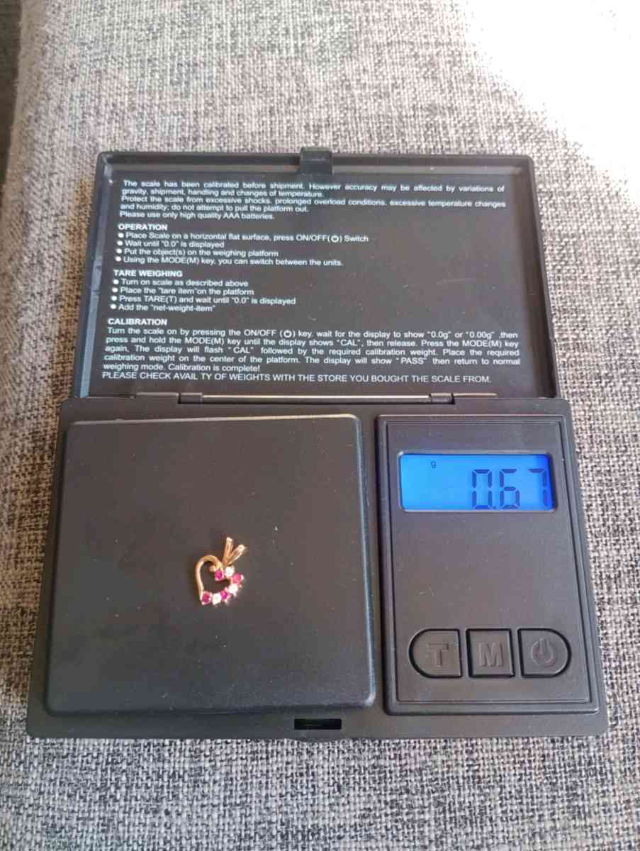 10k Yellow Gold  CZ Heart Pendant Charm - Frostproof, Florida - FleaMarketBay