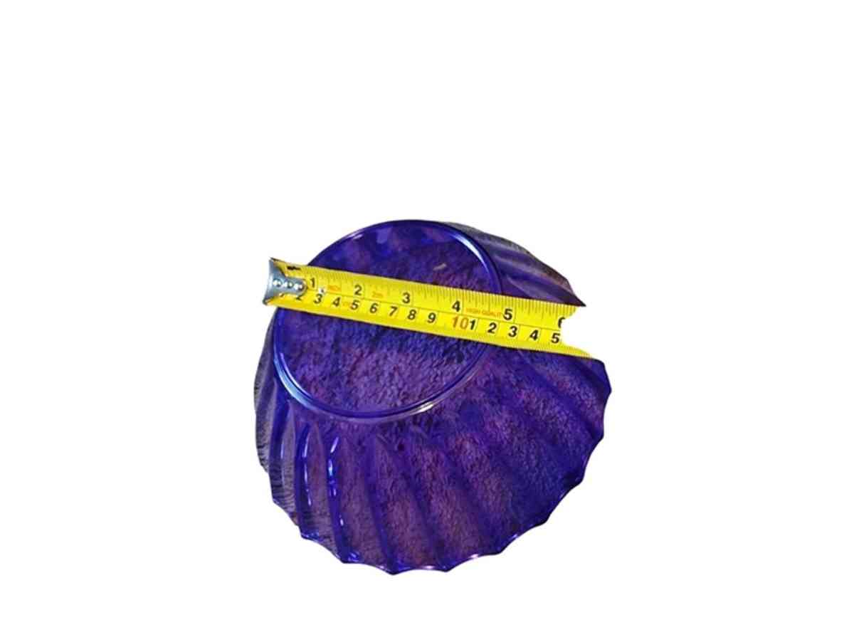 I Fluted Purple Semi Transparent Serving Table Bowl Dish 8 - Alicia, Arkansas - FleaMarketBay