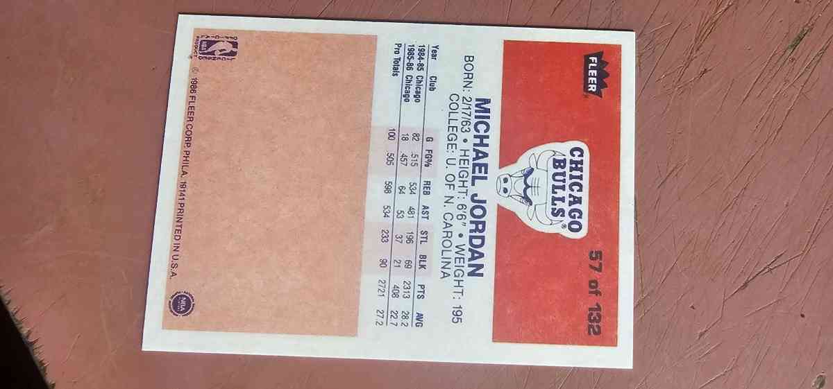 MICHAEL JORDAN  RC 86 Fleer  mint  recently sealed wax - Alicia, Arkansas - FleaMarketBay