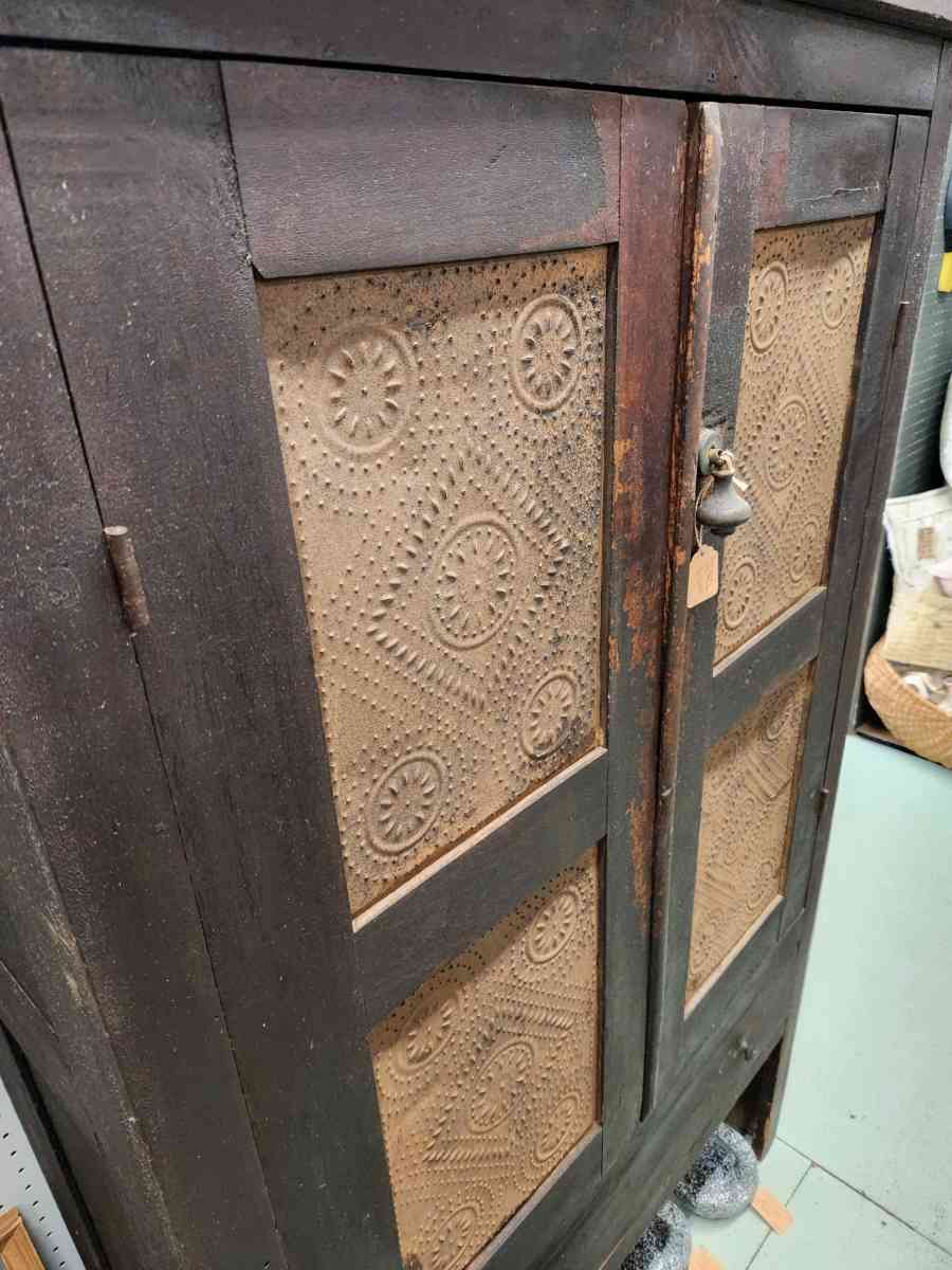 Primitive Punched Tin Pie Safe Cabinet - Alexander, North Carolina - FleaMarketBay