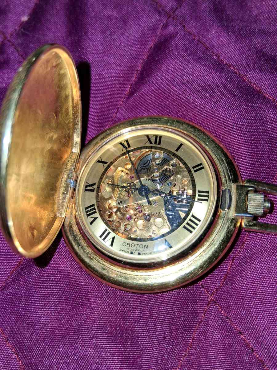 Vintage Swiss 14k gold filled Croton ladies pocket watch 17j - Easton, Pennsylvania - FleaMarketBay