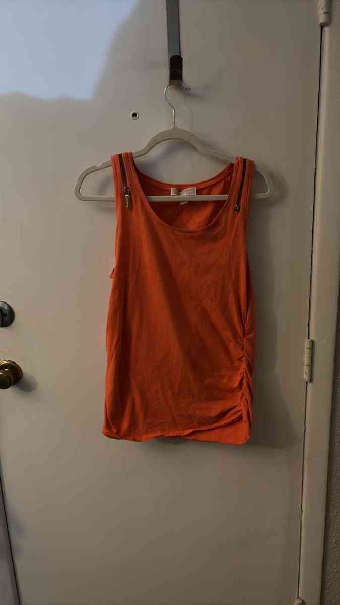 MICHAEL Michael Kors Orange Zip Accent Casual Tank Size L - Atlanta, Georgia - FleaMarketBay