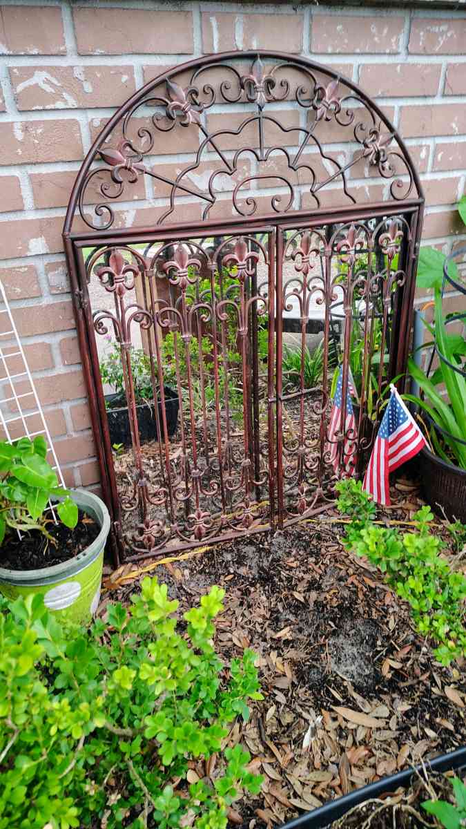 Antique mirror with wrought iron double doors - Tampa, Florida - FleaMarketBay