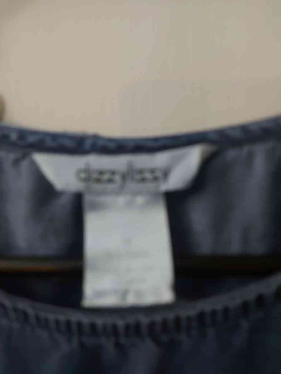 DizzyLissy Lightweight Denim Ruffle Top Size M Boho Festival - Atlanta, Georgia - FleaMarketBay