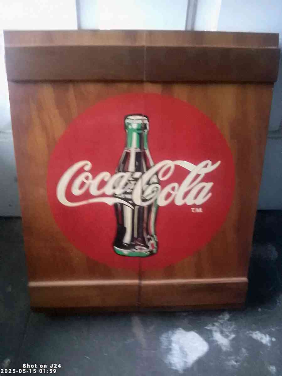 Vintage Coca Cola Wooden Wall Cabinet - Idabel, Oklahoma