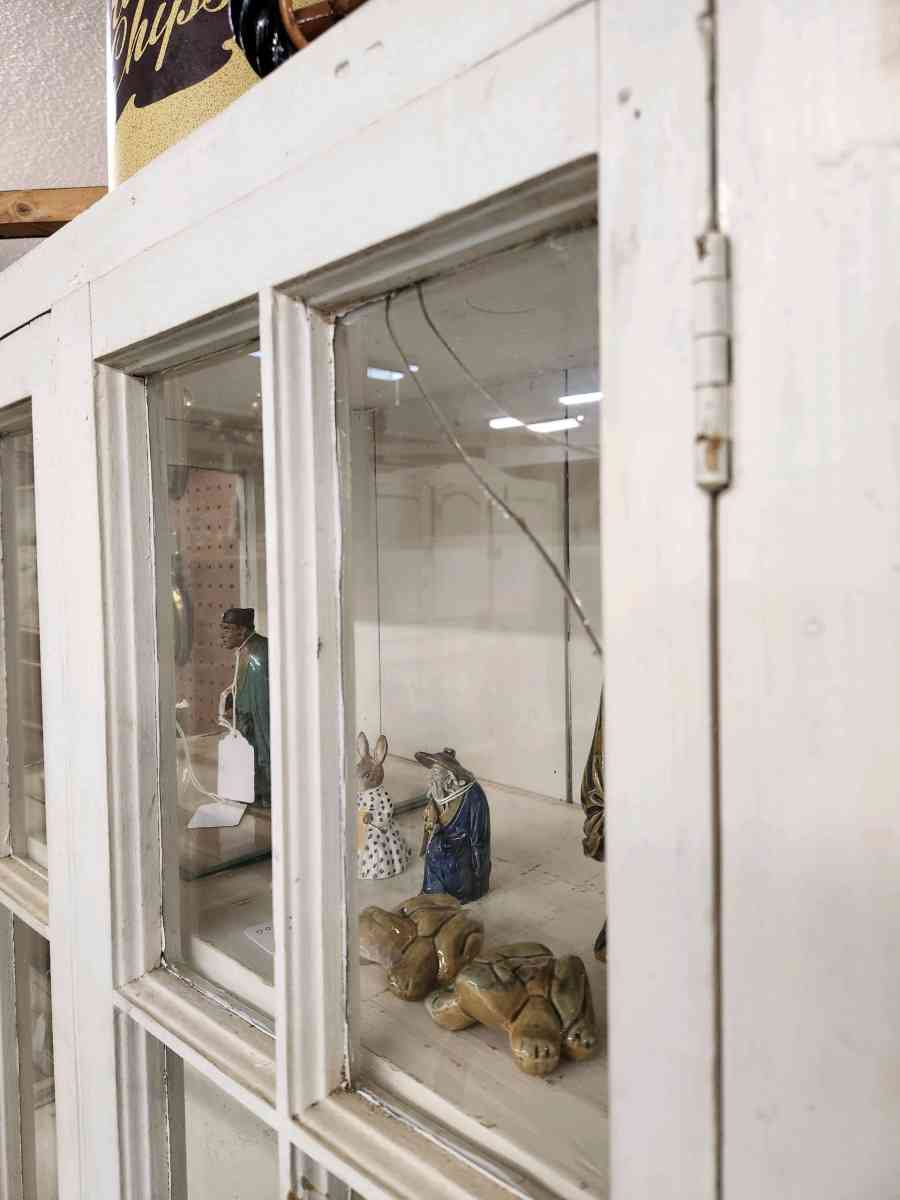 vintage handmade wood glass paned display cabinet bookcase - Alexander, North Carolina - FleaMarketBay