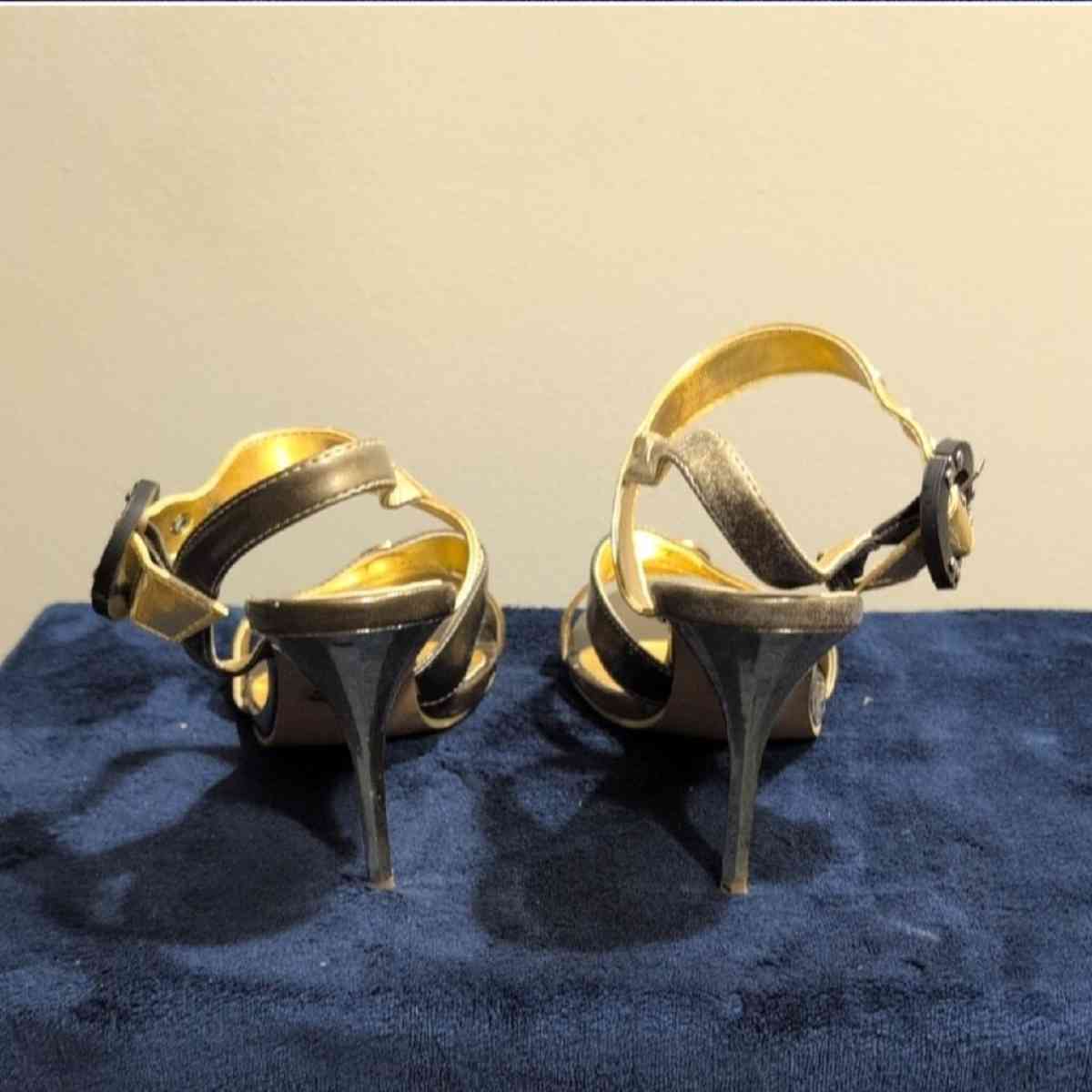 Guess Gold and Silver Heels with Ankle Strap size 11 - Baltimore, Ohio - FleaMarketBay