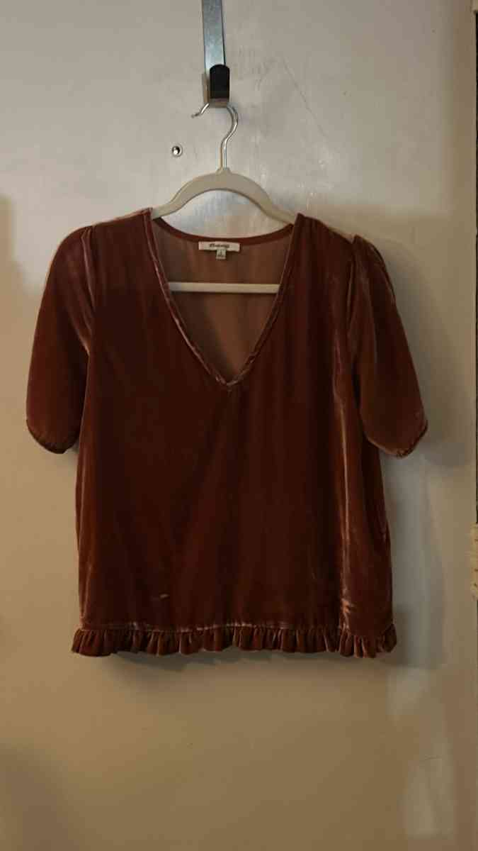 Madewell VelvetTulip Sleeve Ruffle Top Size S - Atlanta, Georgia